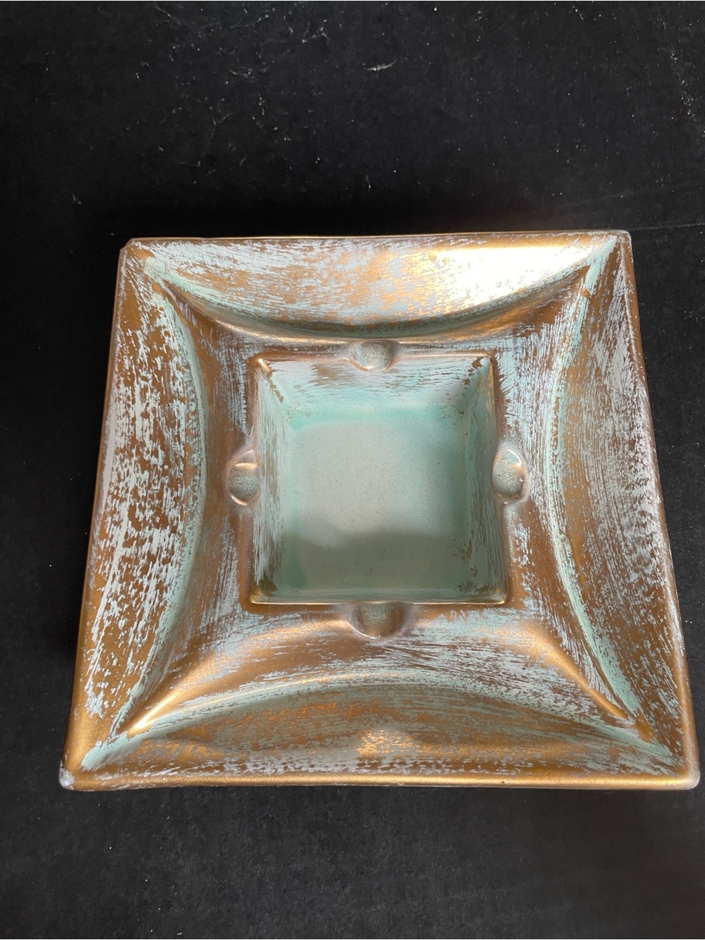 Vintage 22k Gold Gazed Ashtray / Trinket Tray. Mid Century